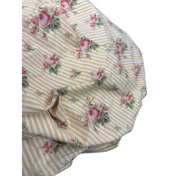 Ralph Lauren Sophie Brooke Yellow Floral Stripe Ruffle Pillow Case Sham Standard - Picture 2 of 9